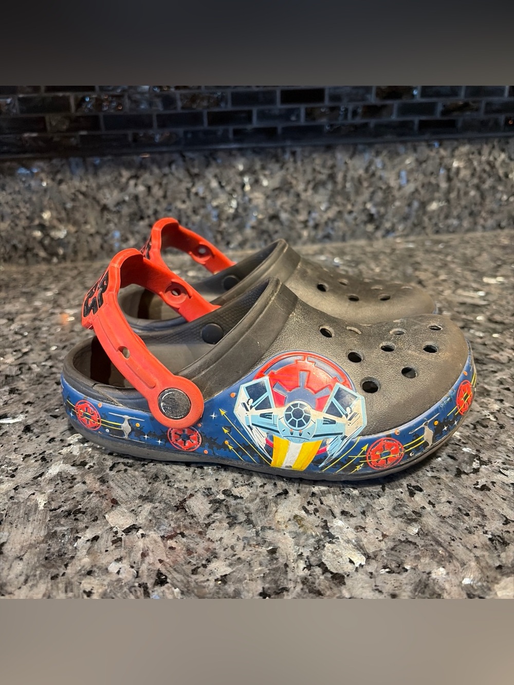 Crocs Sandals Toddler Boys 12 Fun Lab Darth Vader Slip On Clogs 207189 Black